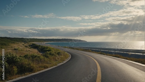 road landscape in summer drive on the beachside highway