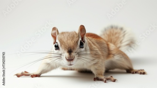 A beautiful image of a flying squirrel isolated on a plain white background. squirrel on a white background