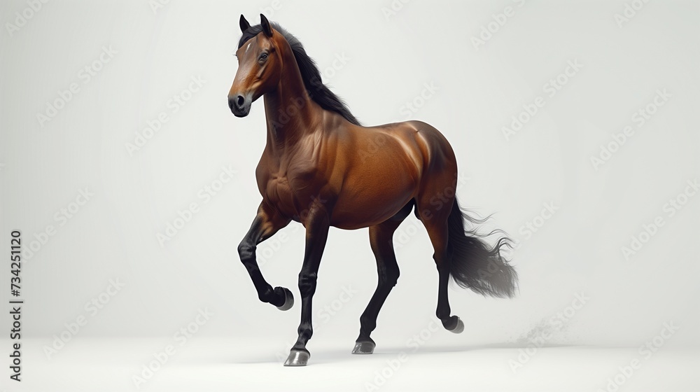 Obraz premium A beautiful image of a horse isolated on a plain white background. horse on a white background