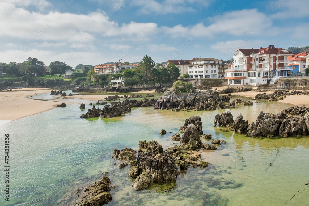 Village of Isla, Cantabria;  tourist area with beaches and marshes in the northeast of Spain.