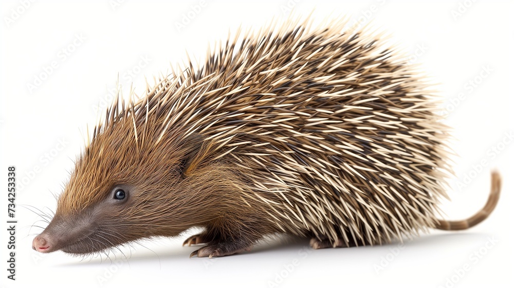 Fototapeta premium A beautiful image of a Porcupine isolated on a plain white background. hedgehog on a white background