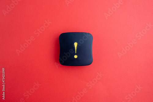 Exclamation mark icon on a colored background. Sign for attention or caution, danger warning sign 