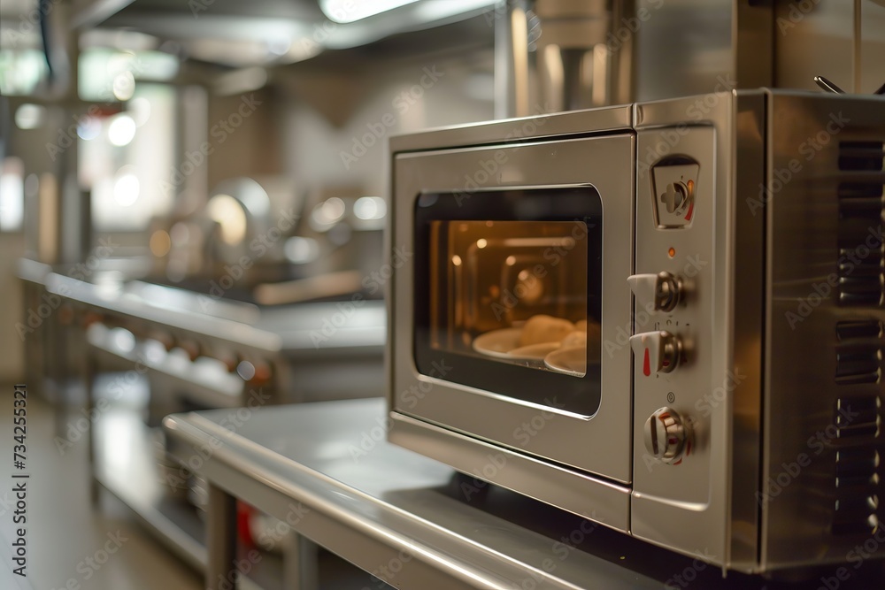 Silver Microwave Oven on Counter Silver Microwave Oven on Counter