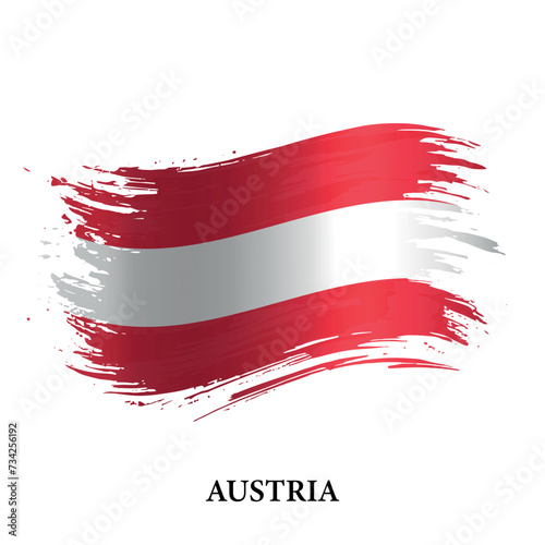 Grunge flag of Austria, brush stroke vector