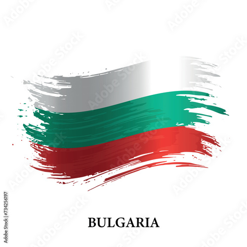 Grunge flag of Bulgaria, brush stroke vector