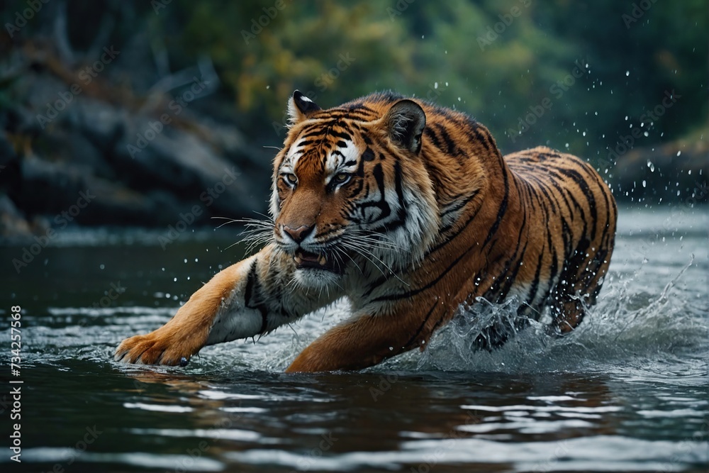 Tiger in lake