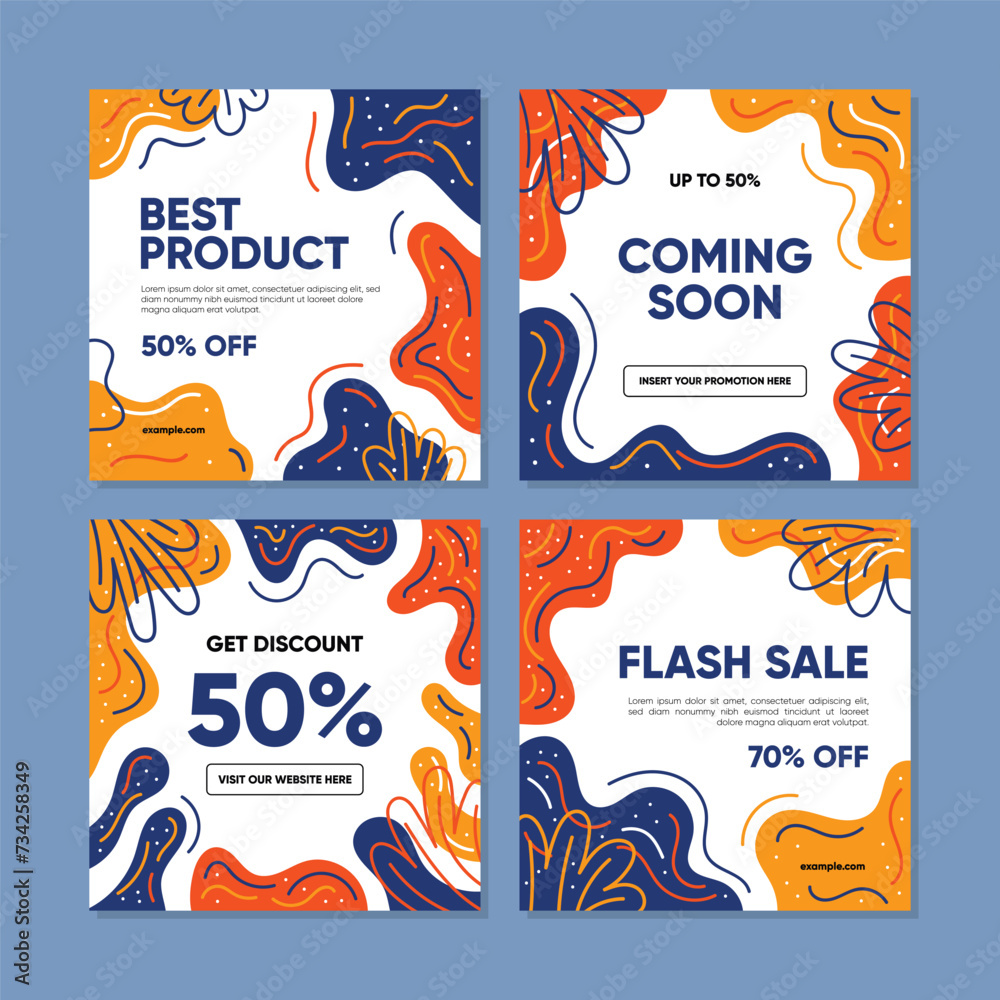 Obraz premium Sale template collection for promotion sale. Editable banner for social media post, web and internet. 