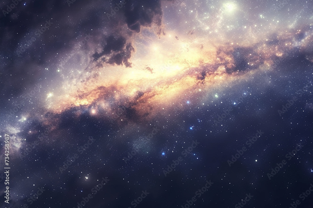 Nebulosa cósmica y estrellas en el espacio profundo (Generative AI)
 - obrazy, fototapety, plakaty 