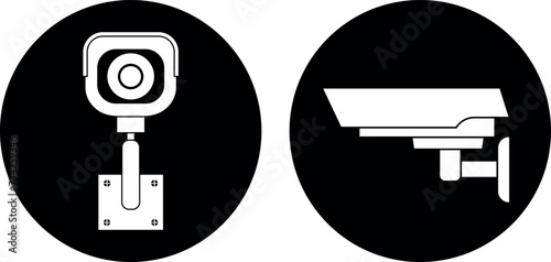 Security Camera logo. Isolated security camera on white background