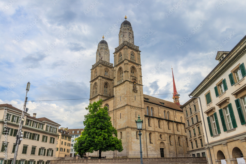 Grossmunster cathedral in Zurich, Switzerland Grossmunster cathedral in Zurich, Switzerland