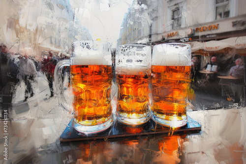 Beer Fest Mood, Abstract Painting Background
