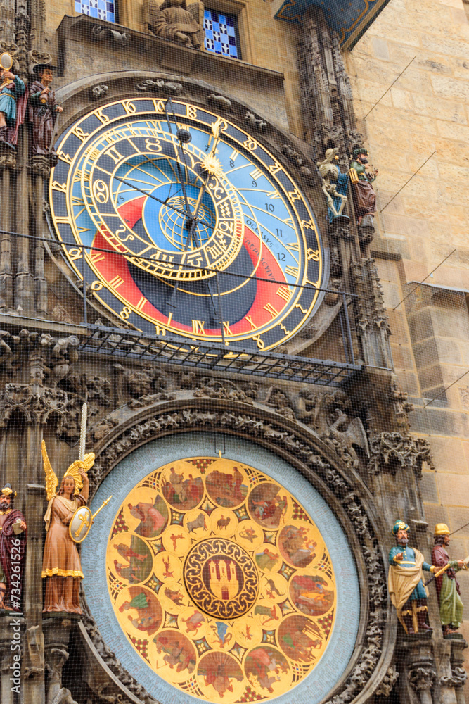 Obraz premium Prague astronomical clock or Prague Orloj is a medieval astronomical clock attached to the Old Town Hall in Prague, Czech Republic