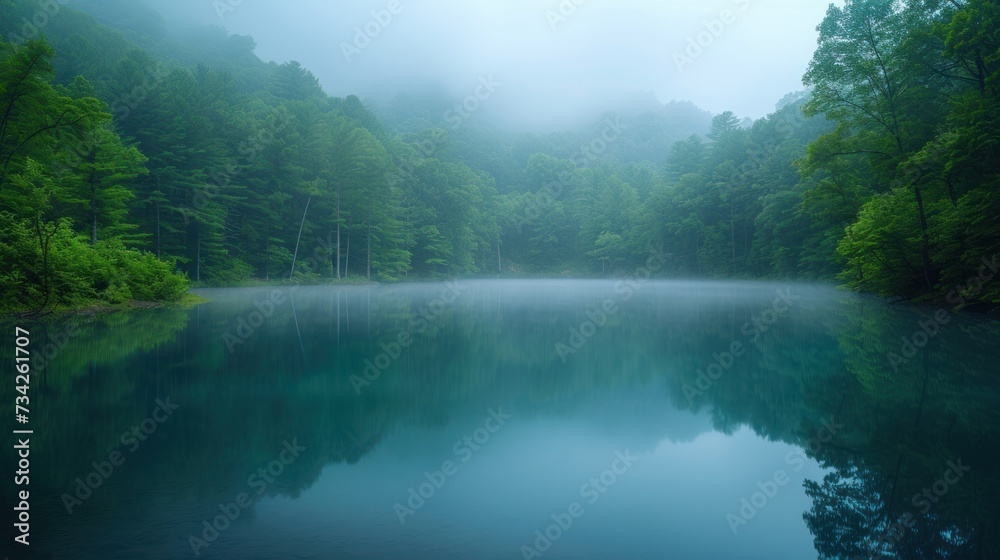 Serene Misty Lake at Dawn Serene Misty Lake at Dawn