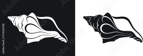 Shell logo.  Isolated shell on white background