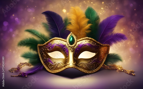 Mardi Gras carnival mask template with copy space for text
