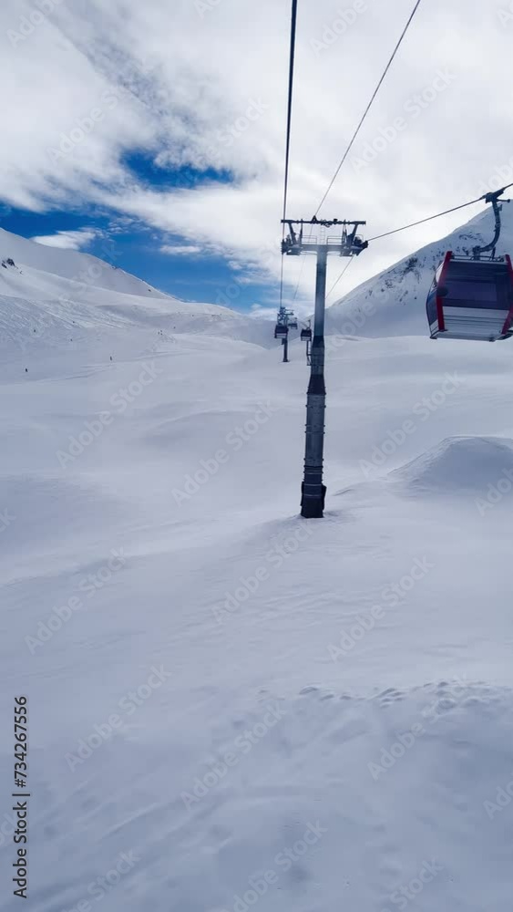 ski lift rises in the mountains in winter ski lift rises in the mountains in winter