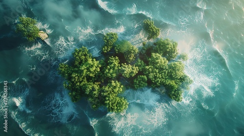 Aerial view of a island