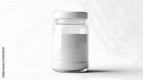 Empty glass jar mockup on white background