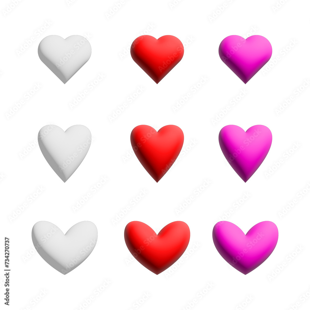 Free vector circle hearts set