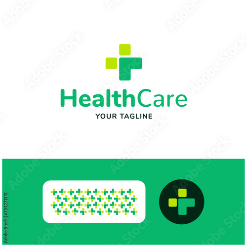 Logo Health Plus Hospital Green Vector