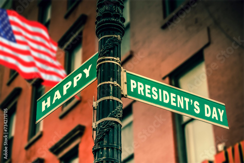 Presidents Day. Sign on a pole. © Yevhenii