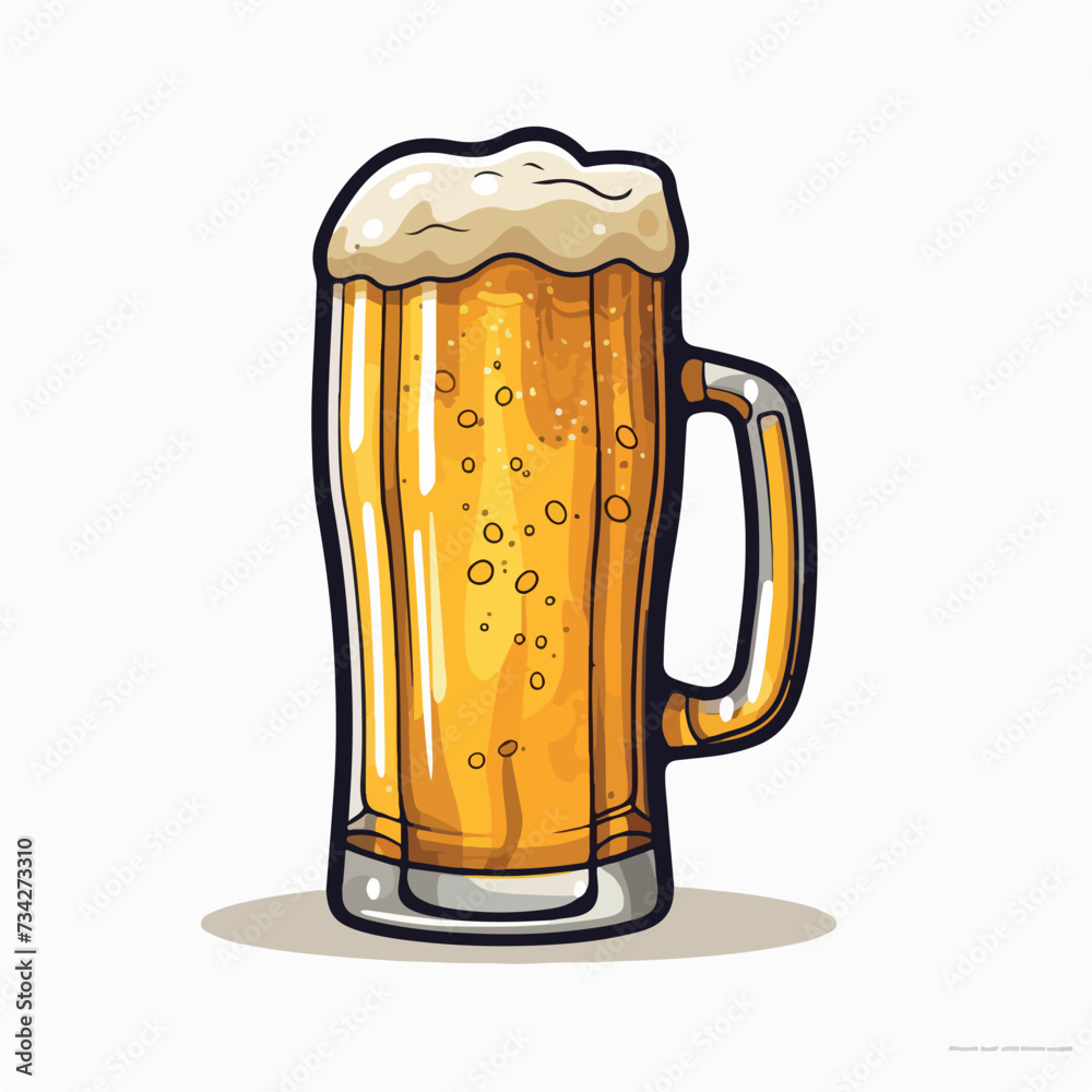 Beer in cartoon, doodle style. Image for t-shirt, web, mobile apps and ui. Isolated 2d vector illustration in logo, icon, sketch style, Eps 10. AI Generative