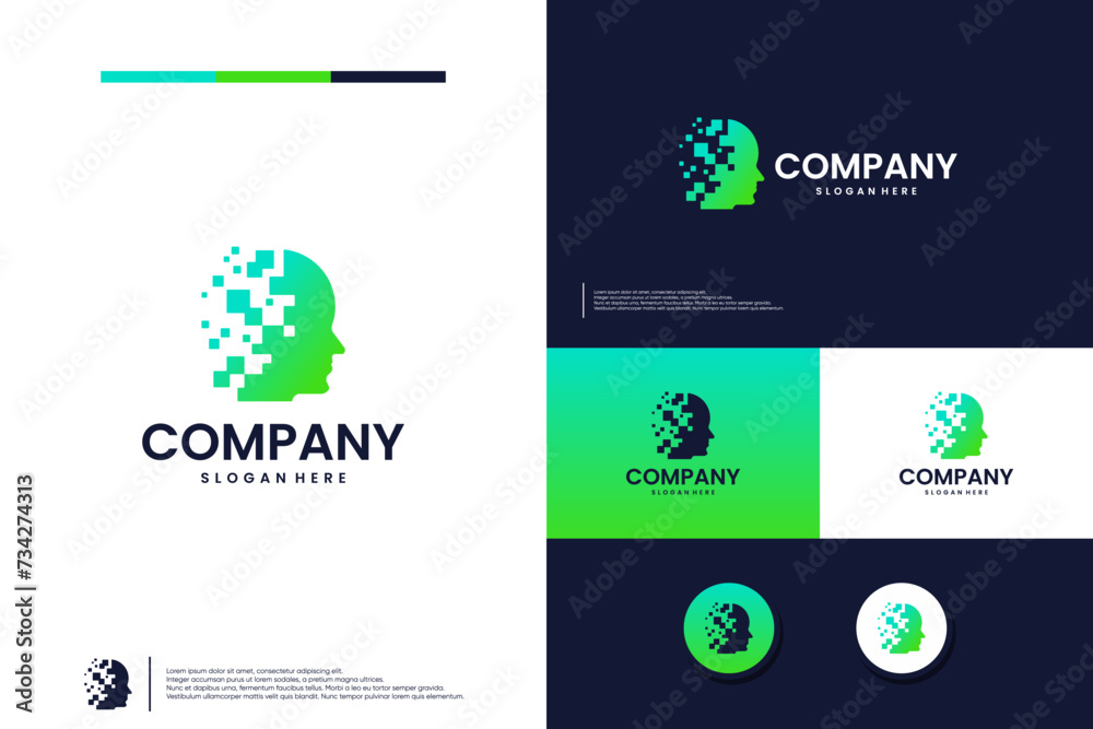artificial intelligence logo. smart innovation ,logo design template. artificial intelligence logo. smart innovation ,logo design template.