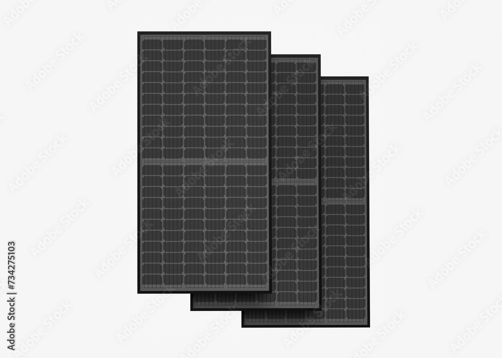 Naklejka premium Panele fotowoltaiczne - halfcut,