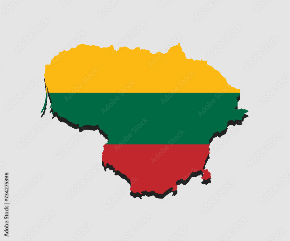 Vector map Lithuania made flag, Europe country Vector map Lithuania made flag, Europe country