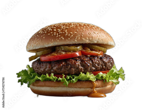 Amazing and delicious burger, image without background for your arts