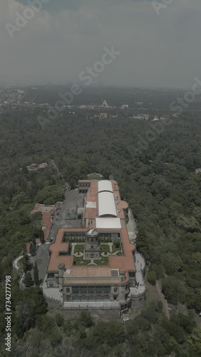 Vertical video of the skyscrapers of Mexico City, aerial video of the skyscrapers of Mexico, Chapultepec forest.