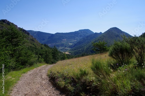 Hiking trail in the Baronnies in France, Europe