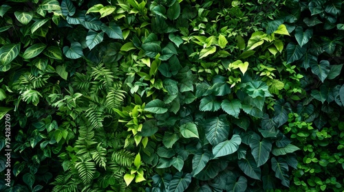 Herb wall, plant wall, natural green wallpaper and background generative ai