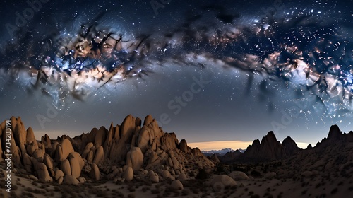 panoramic shot of a distant star cluster, capturing the intricate details of each individual star and showcasing the vastness of the cosmic expanse. © Love Mohammad