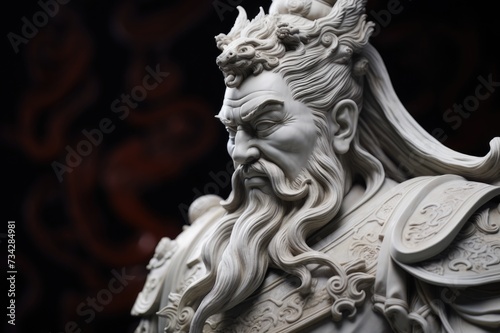 Shihuangdi marble statue from profile