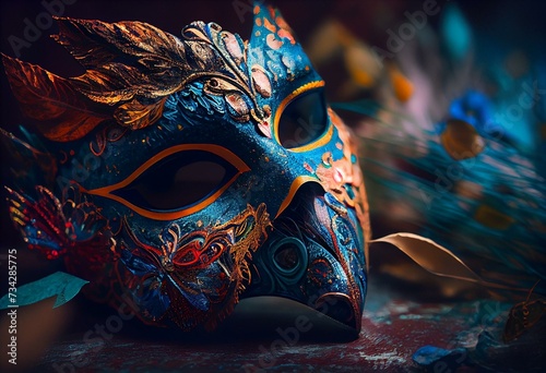 colorful carnival mask. Generative AI