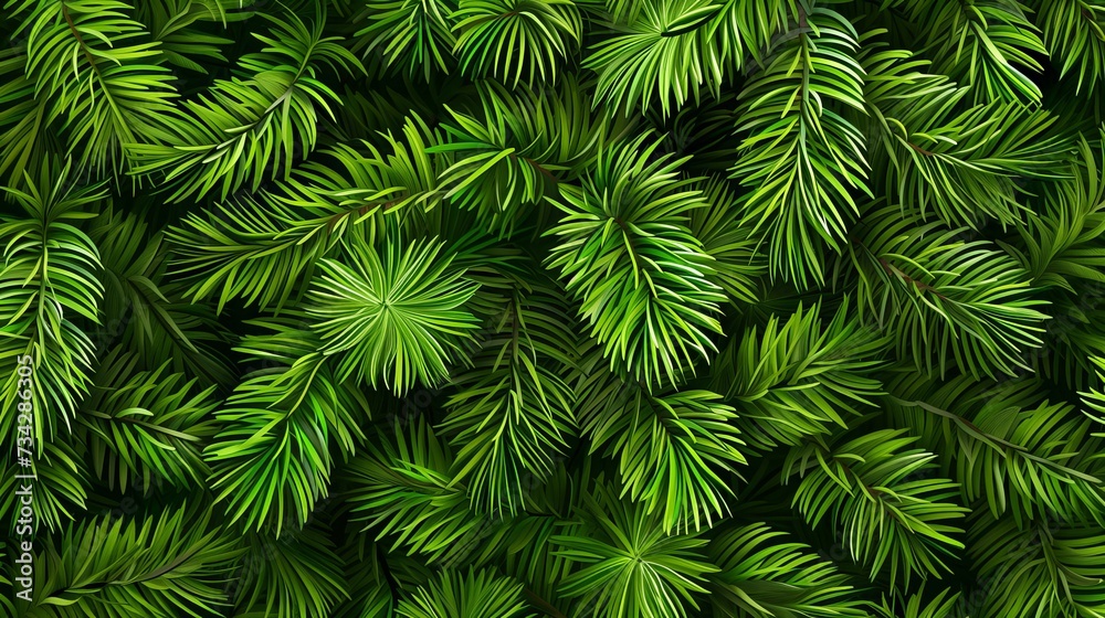 Beautiful green fir tree branches close up. Christmas and winter concept, close up of Christmas trees branches green texture background