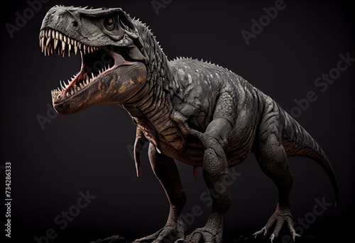 Trex tyrant dinosaur isolated on empty background PNG. Generative AI