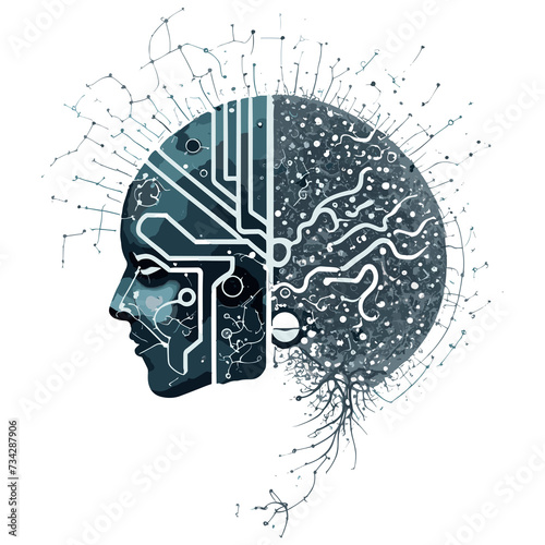 graphic brain as computer chip artificial intelligence