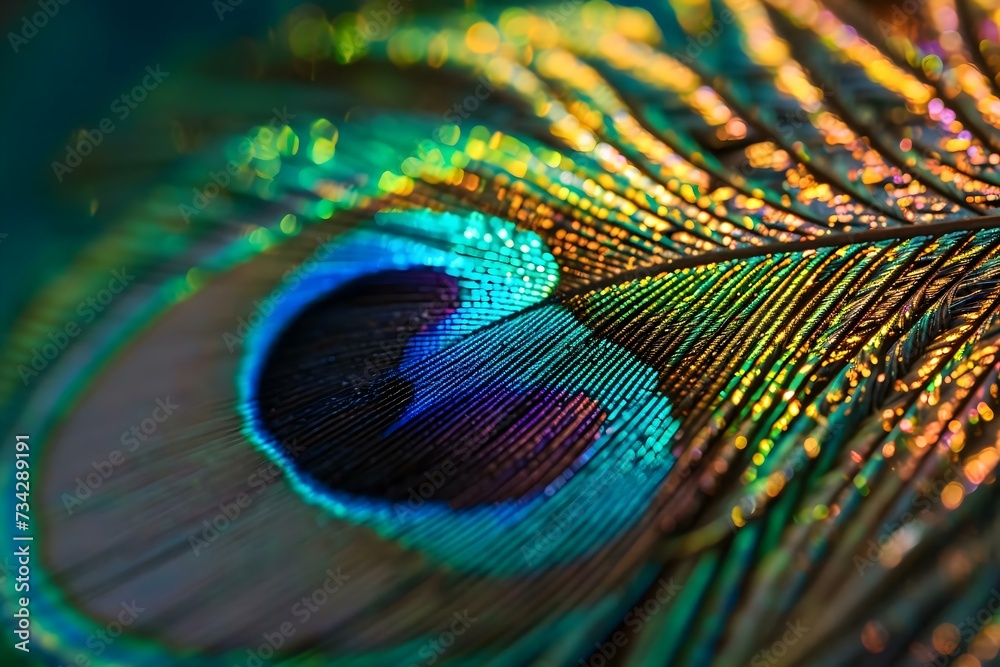 Fototapeta premium a close up of a peacock's feathers tail