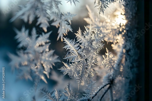 a close up of a window with frost on it