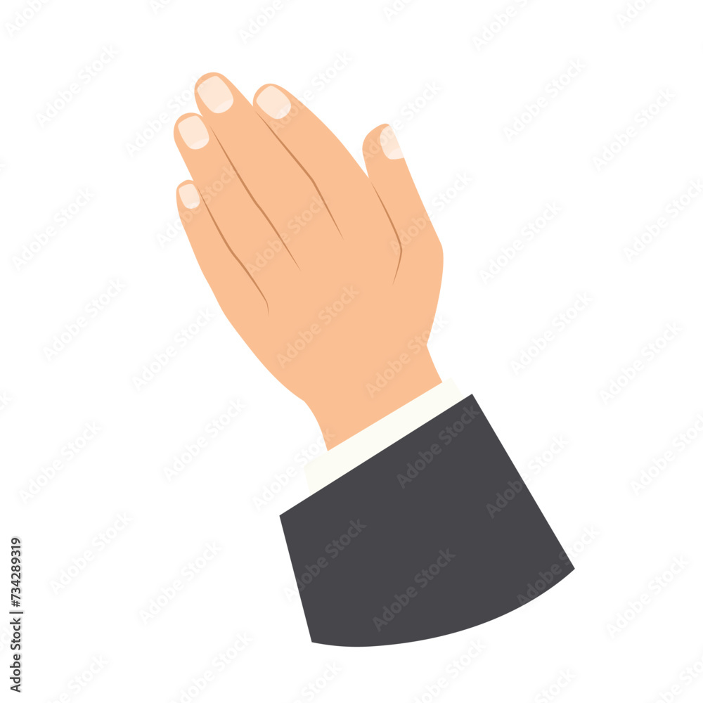 hands of praying priest in the cassock- vector illustration