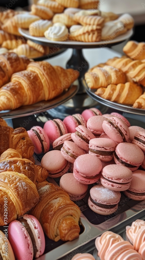 A variety of golden-brown pastries arranged elegantly on a table.