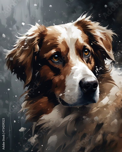 dog in snow © Faris