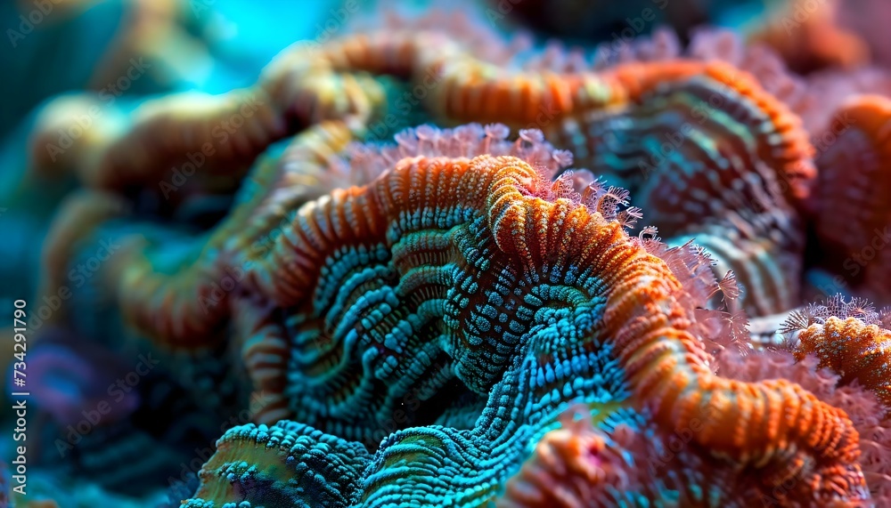 Obraz premium a close up of a bunch of colorful corals