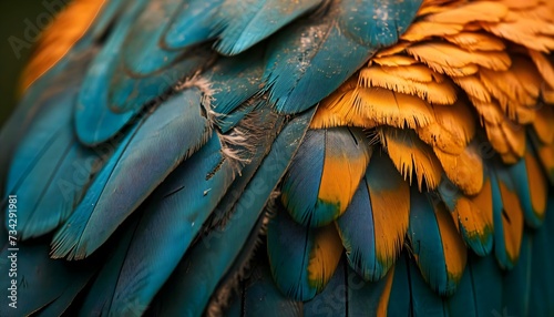 a close up of a colorful bird's feathers © KWY
