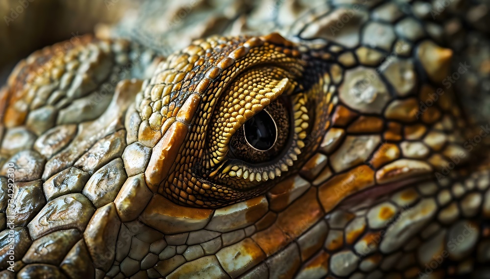 a close up of a lizard's eye