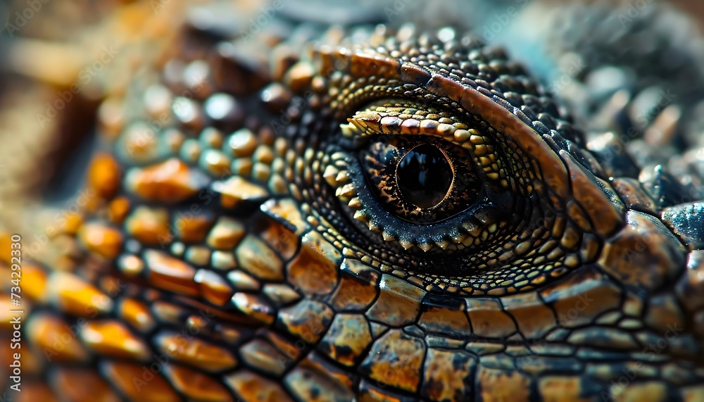 Fototapeta premium a close up of the eye of an iguana