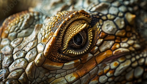a close up of a lizard's eye