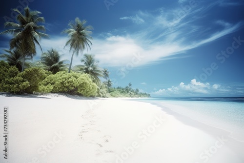 beach with palm trees 